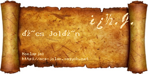 Ács Jolán névjegykártya