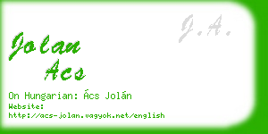 jolan acs business card